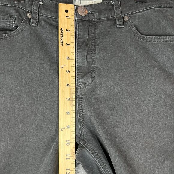 Free People Jeans Womens 29 Black Skinny Tapered Denim Comfort Stretch - Picture 5 of 8